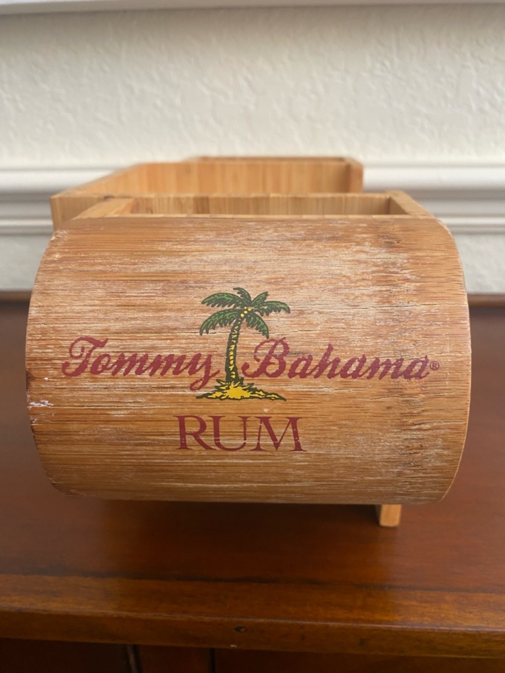 Tommy Bahama Rum Bar Caddy Bamboo Wood Napkin And Straw Holder - Picture 6 of 11